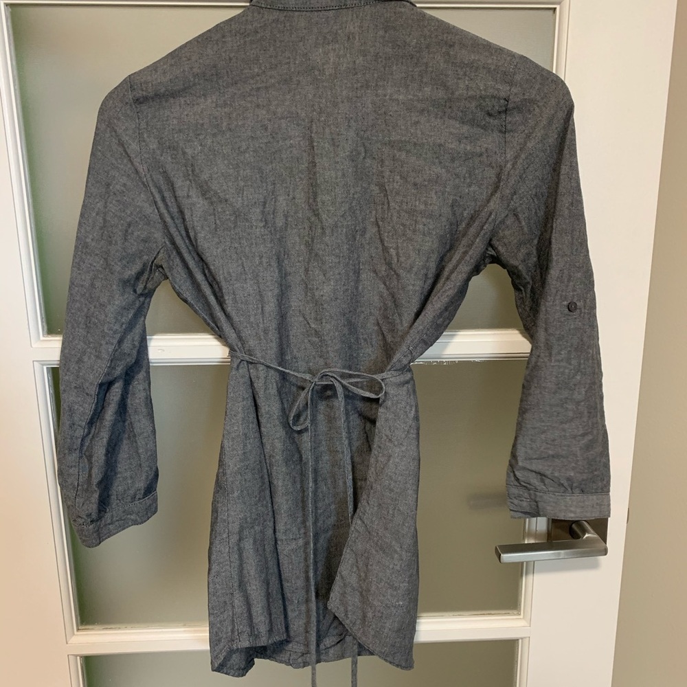 Blue/grey button up blouse